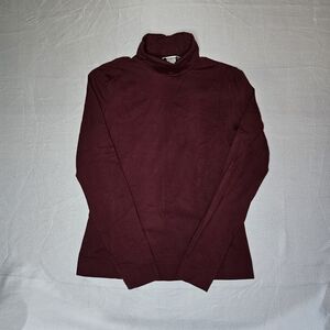 Vintage brooks brothers stretch cotton turtleneck womens Med Maroon Long Sleeve